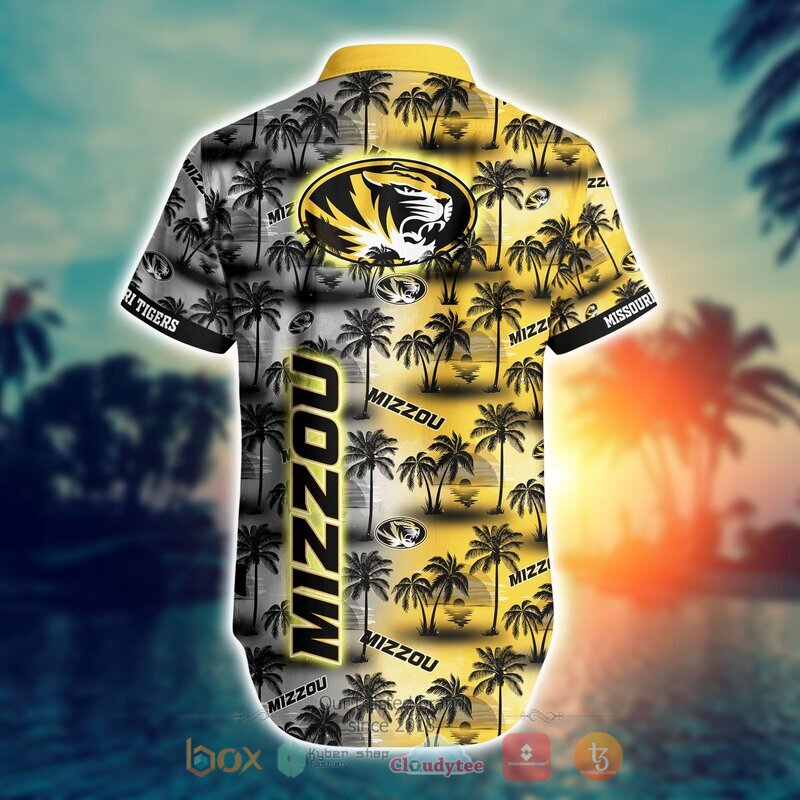 NCAA Missouri Tigers Coconut Tree Gold Hawaiian Shirt V2 - Vibrant and Stunning Gold Shirt Design for Tigers Fans