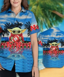 NCAA Nebraska Cornhuskers Baby Yoda Hawaiian Shirt V2 - Perfect for Fans of All Ages