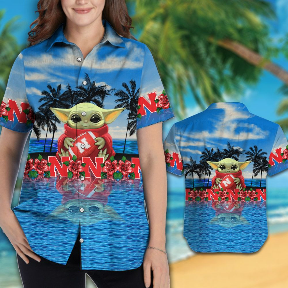 NCAA Nebraska Cornhuskers Baby Yoda Hawaiian Shirt V2 - Perfect for Fans of All Ages