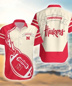 NCAA Nebraska Cornhuskers Red Cream Hawaiian Shirt for Men and Women - Support Your Team in Style.