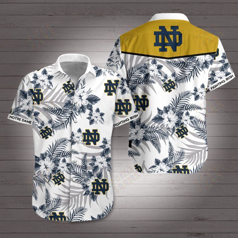 NCAA Notre Dame Fighting Irish Tropical Hawaiian Shirt, Perfect for Summer