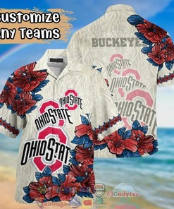 NCAA Ohio State Buckeyes Hibiscus Hawaiian Shirt - Perfect for Sports Enthusiasts