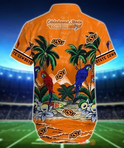 NCAA Oklahoma State Cowboys Parrot Hawaiian Shirt, Short