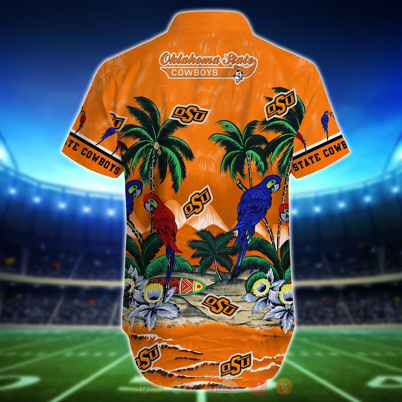 NCAA Oklahoma State Cowboys Parrot Hawaiian Shirt, Short