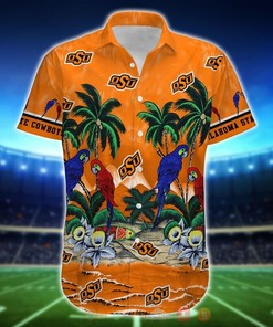NCAA Oklahoma State Cowboys Parrot Hawaiian Shirt, Short