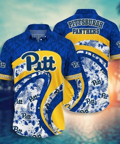 NCAA Pittsburgh Panthers Blue Gold Hawaiian Shirt - Show Your Panther Spirit in Style