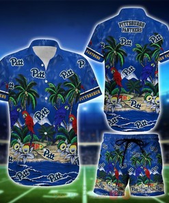 NCAA Pittsburgh Panthers Parrot Hawaiian Shirt, Short