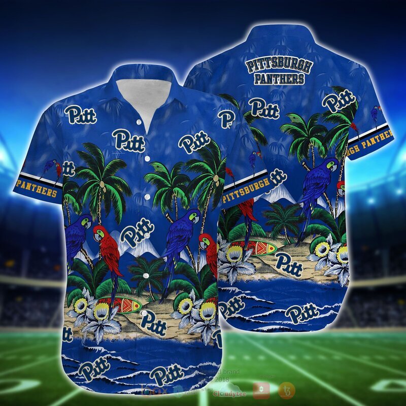 NCAA Pittsburgh Panthers Parrot Hawaiian Shirt, Short