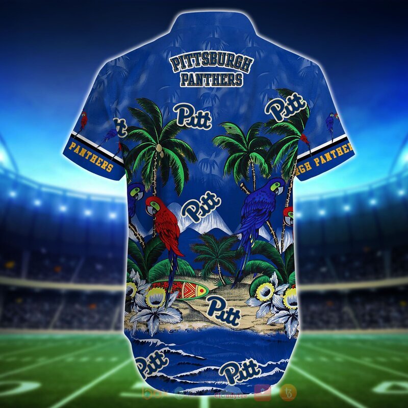 NCAA Pittsburgh Panthers Parrot Hawaiian Shirt, Short