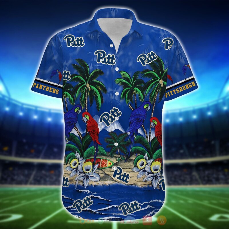NCAA Pittsburgh Panthers Parrot Hawaiian Shirt, Short