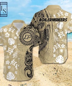 NCAA Purdue Boilermakers Samoan Print Hawaiian Shirt - Show Your Boilermaker Spirit in Style