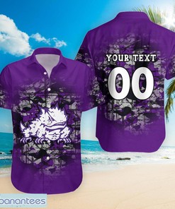 NCAA TCU Horned Frogs Custom Text Number Camouflage Vintage Hawaiian Shirt - Unique and Customizable Fan Gear