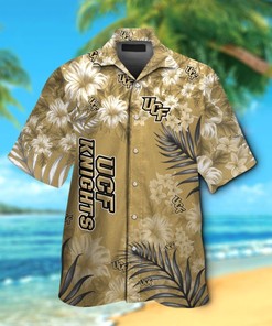 NCAA UCF Knights Gold Flowers Hawaiian Shirt - Perfect for Sports Enthusiasts