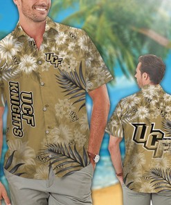 NCAA UCF Knights Gold Flowers Hawaiian Shirt - Perfect for Sports Enthusiasts