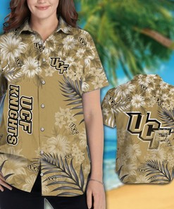 NCAA UCF Knights Gold Flowers Hawaiian Shirt - Perfect for Sports Enthusiasts