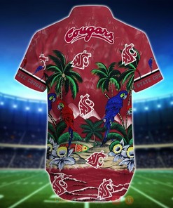 NCAA Washington State Cougars Parrot Hawaiian Shirt - Short for Fans