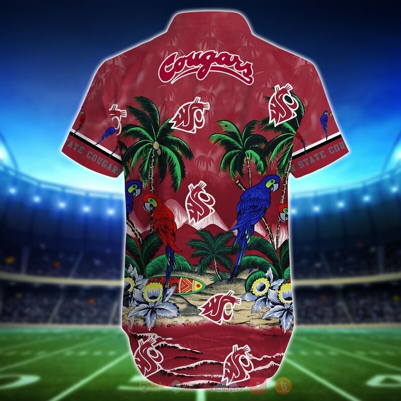 NCAA Washington State Cougars Parrot Hawaiian Shirt - Short for Fans