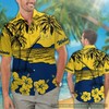 NEW Michigan Wolverines Hibiscus Hawaiian Shirt with Beach Short