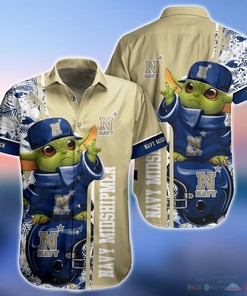 Navy Midshipmen Baby Yoda NCAA Hawaiian Shirt and Shorts Set for Men and Women