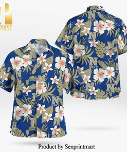 Navy Midshipmen Logo Full Printing Flowery Hawaiian Shirt - Perfect for a Day at the Beach!