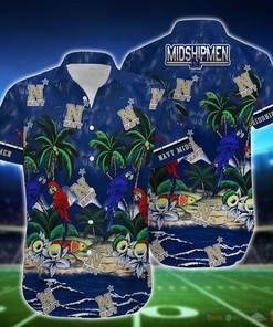 Navy Midshipmen Parrot Island NCAA Hawaiian Shirt and Shorts - Perfect for Sports Fans