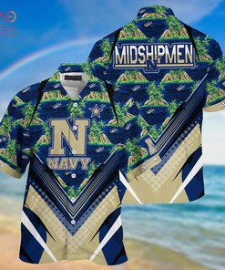 Navy Midshipmen Summer Hawaiian Shirt And Shorts For Sports Fans