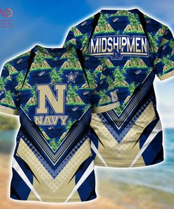Navy Midshipmen Summer Hawaiian Shirt And Shorts For Sports Fans