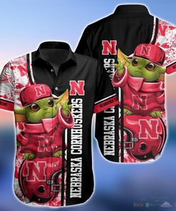 Nebraska Cornhuskers Baby Yoda NCAA Hawaiian Shirt and Shorts Set for Men and Women 