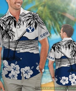 New BYU Cougars Hibiscus Hawaiian Shirt and Beach Short Set - Perfect for Fans 