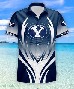 New BYU Cougars Logo Hawaii Summer Hawaiian Shirt and Shorts Set