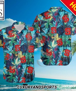 North Carolina State Wolfpack Floral Tropical Hawaiian Shirt - Perfect for Fun in the Sun