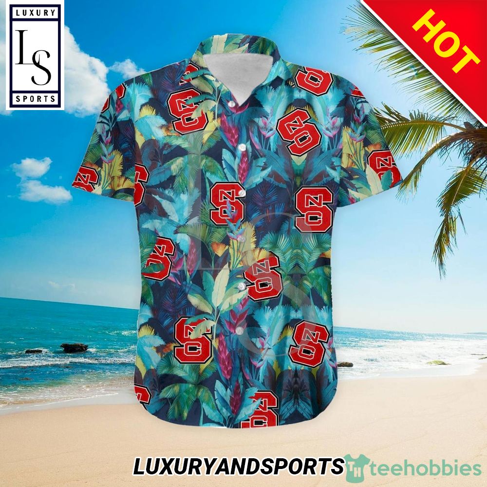 North Carolina State Wolfpack Floral Tropical Hawaiian Shirt - Perfect for Fun in the Sun