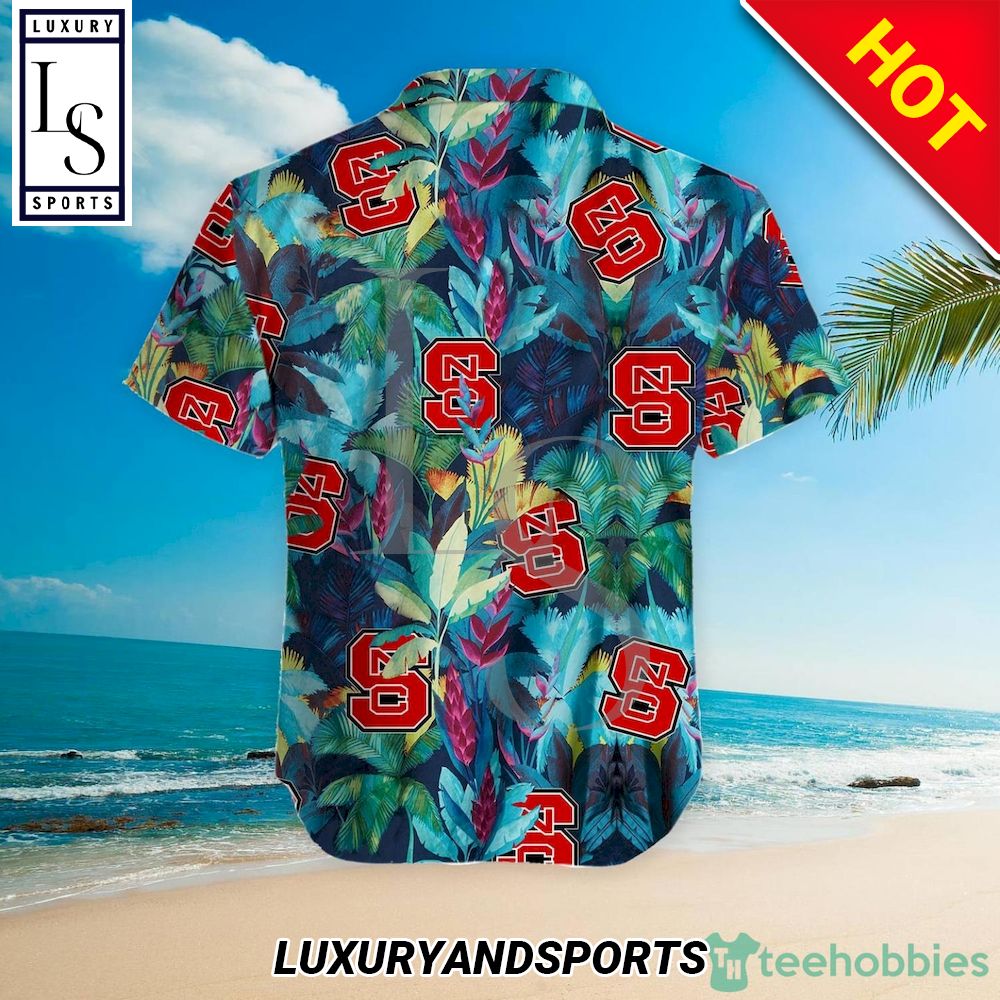 North Carolina State Wolfpack Floral Tropical Hawaiian Shirt - Perfect for Fun in the Sun