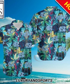 North Carolina Tar Heels Floral Tropical Hawaiian Shirt - Perfect for Fun in the Sun