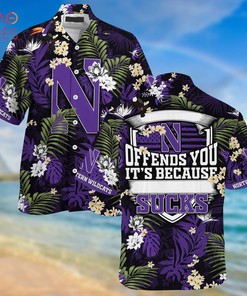 Northwestern Wildcats Hawaiian Shirt And Shorts For Summer, Tropical Patterns For Fans 