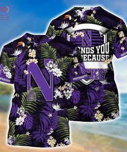 Northwestern Wildcats Hawaiian Shirt And Shorts For Summer, Tropical Patterns For Fans