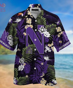 Northwestern Wildcats Hawaiian Shirt And Shorts For Summer, Tropical Patterns For Fans