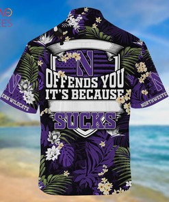 Northwestern Wildcats Hawaiian Shirt And Shorts For Summer, Tropical Patterns For Fans