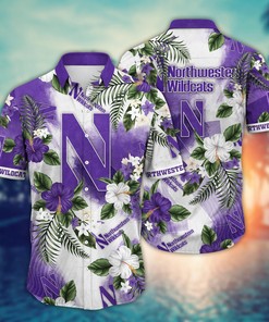 Northwestern Wildcats NCAA Flower Hawaii Shirt For Fans Ver 1