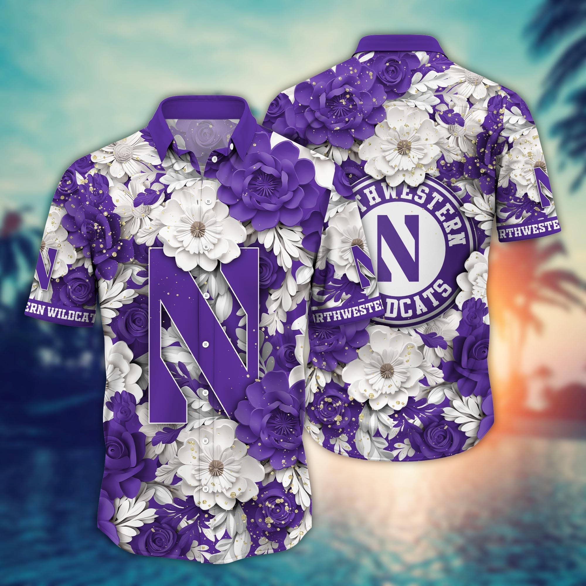 Northwestern Wildcats NCAA Flower Hawaii Shirt For Fans Ver 15