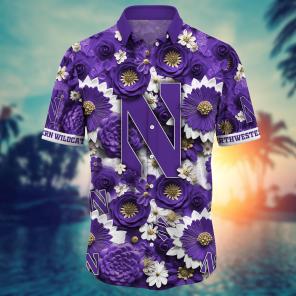 Northwestern Wildcats NCAA Hawaiian Shirt for This Summer Customize Shirt Any Team