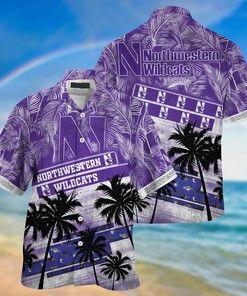 Northwestern Wildcats NCAA Palm Tree Pattern Hawaii Shirt For Sports Fans