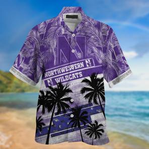 Northwestern Wildcats NCAA Palm Tree Pattern Hawaii Shirt For Sports Fans