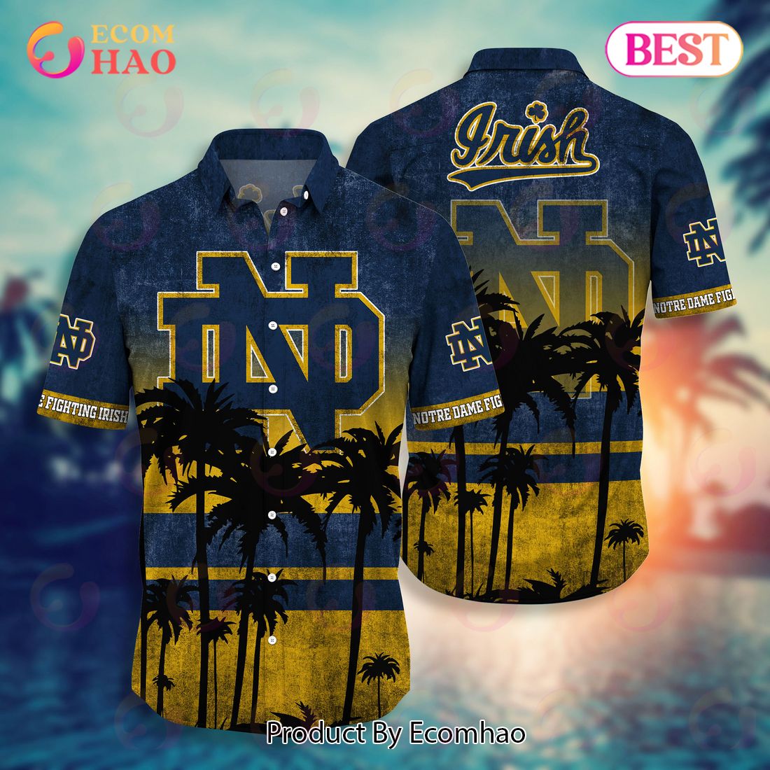 Notre Dame Fighting Irish Hawaiian Shirt And Shorts, Hot Trending Summer Style