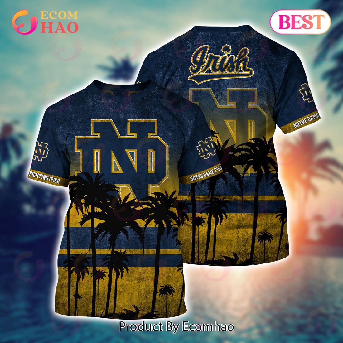 Notre Dame Fighting Irish Hawaiian Shirt And Shorts, Hot Trending Summer Style