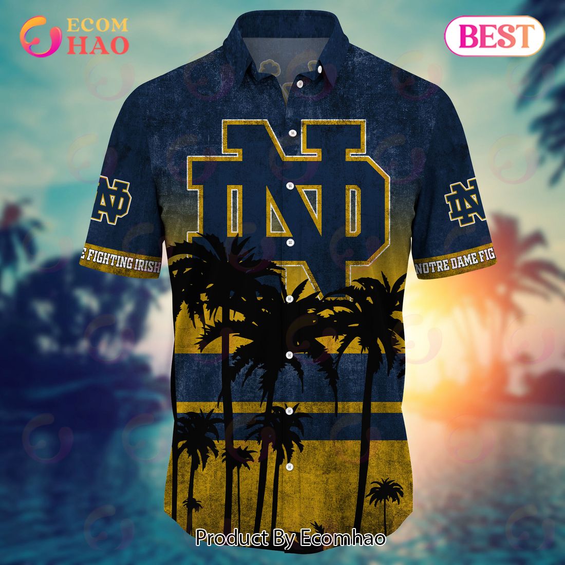 Notre Dame Fighting Irish Hawaiian Shirt And Shorts, Hot Trending Summer Style
