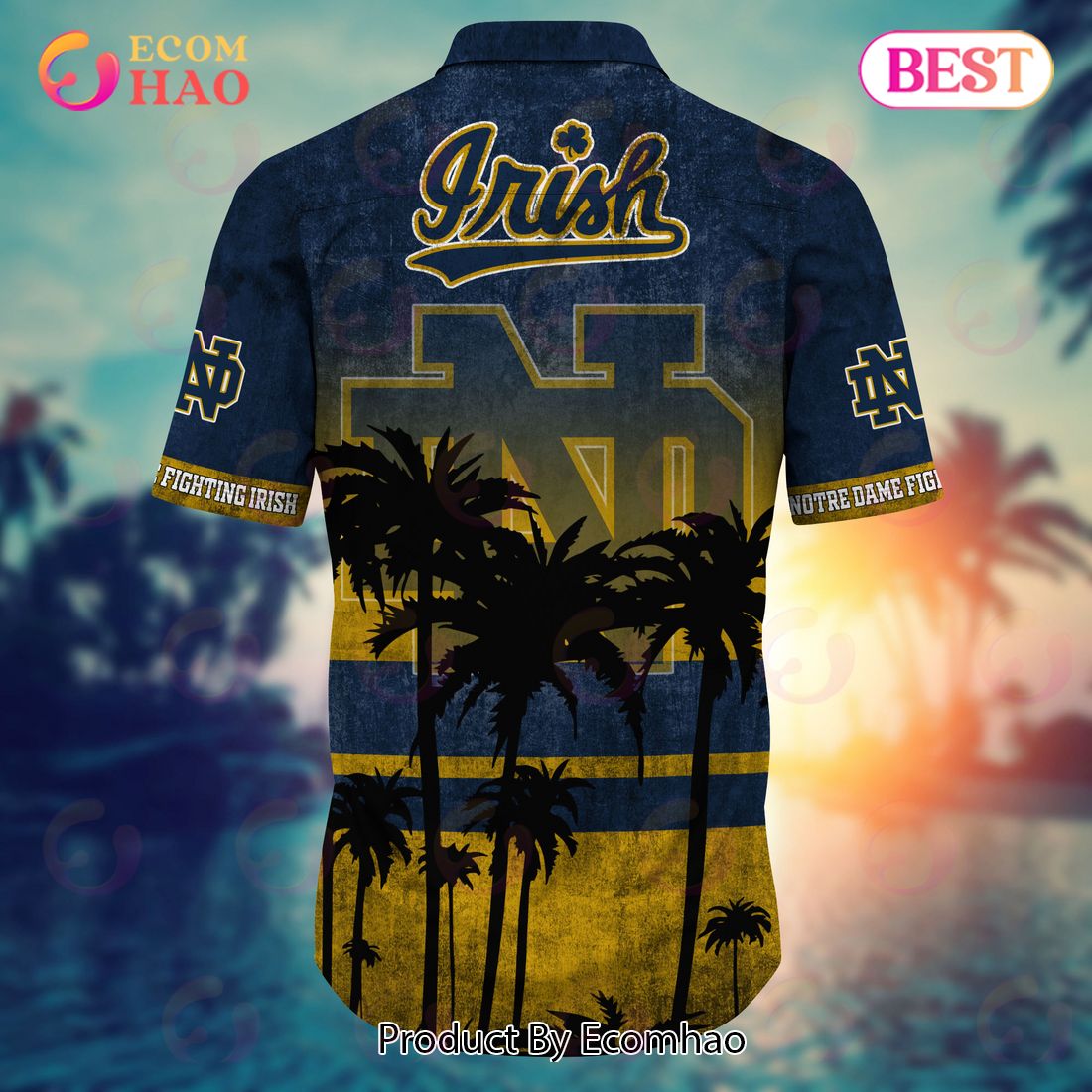 Notre Dame Fighting Irish Hawaiian Shirt And Shorts, Hot Trending Summer Style