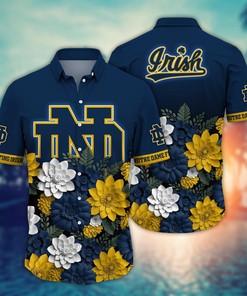 Notre Dame Fighting Irish NCAA Flower Hawaii Shirt For Fans Ver 12