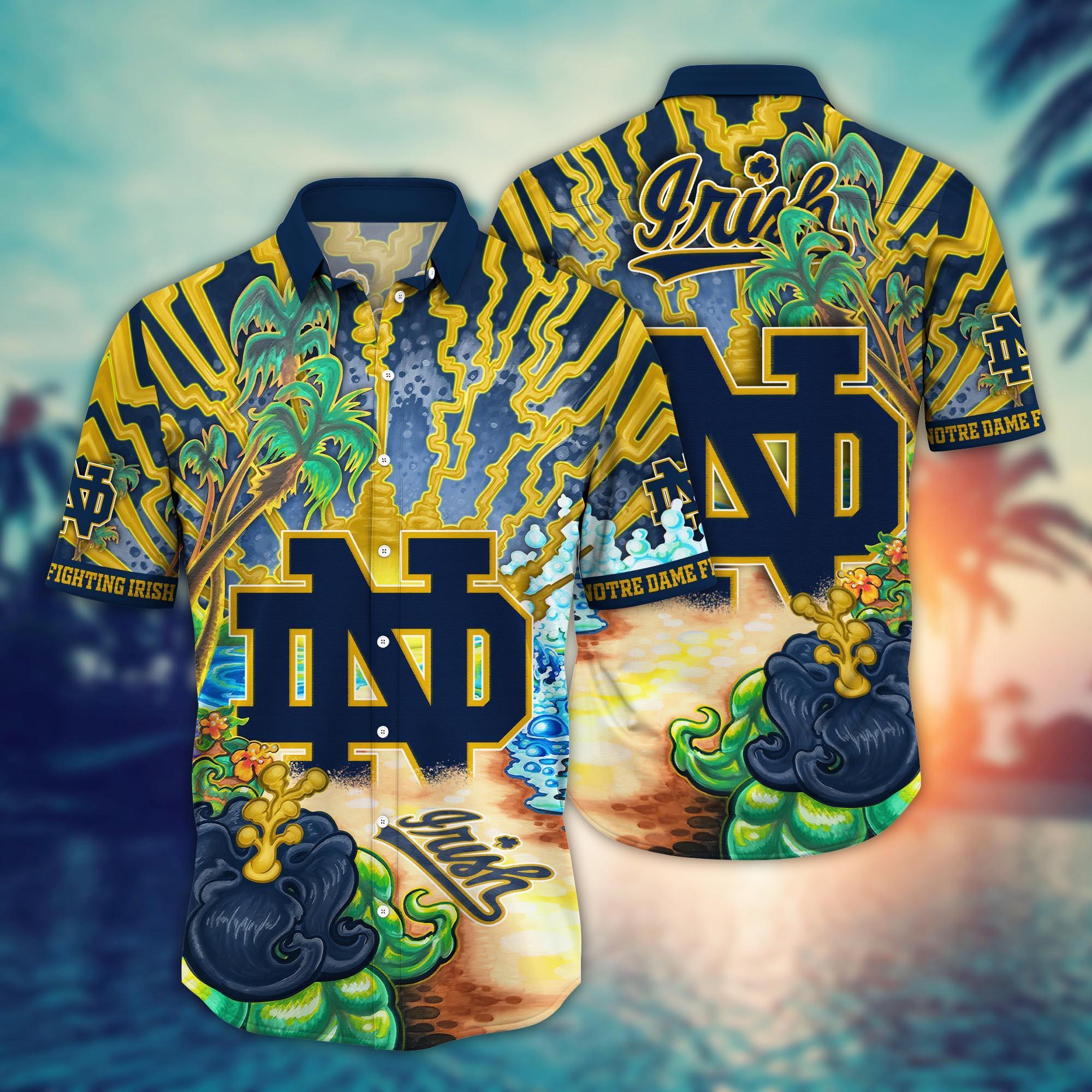 Notre Dame Fighting Irish NCAA Flower Hawaii Shirt For Fans Ver 2