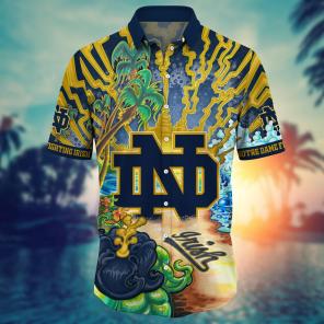 Notre Dame Fighting Irish NCAA Flower Hawaii Shirt For Fans Ver 2